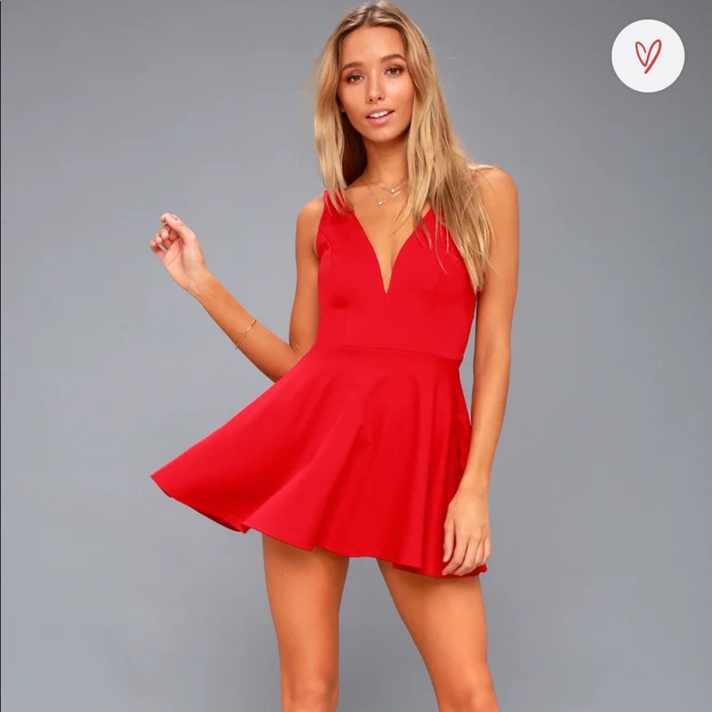Lulu’s I Feel Good Red Skort Dress [NWOT]